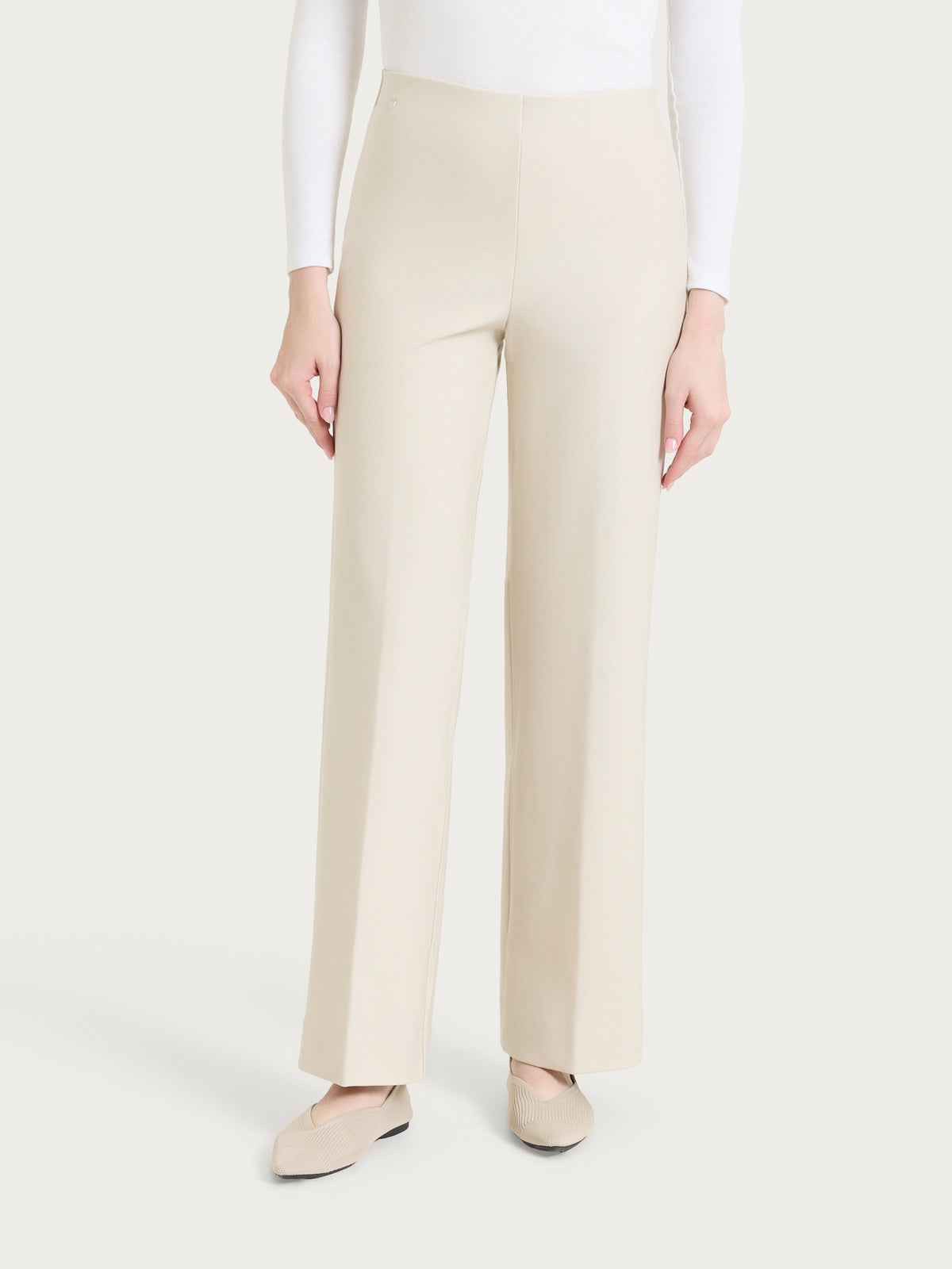 Pantalone ampio in Compact Bianchi Donna - Ragno