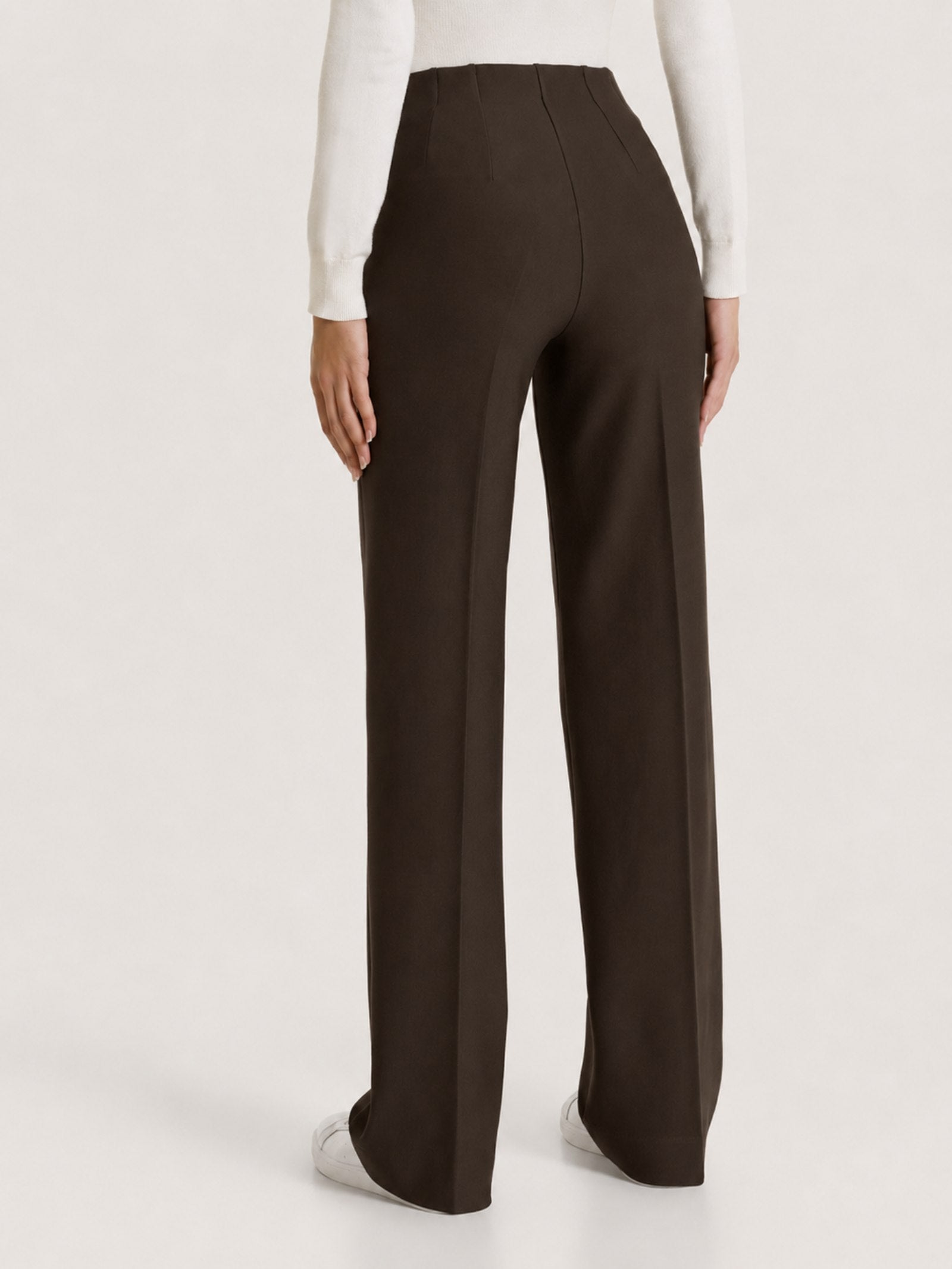 Pantalone ampio in Compact Marroni Donna - Ragno