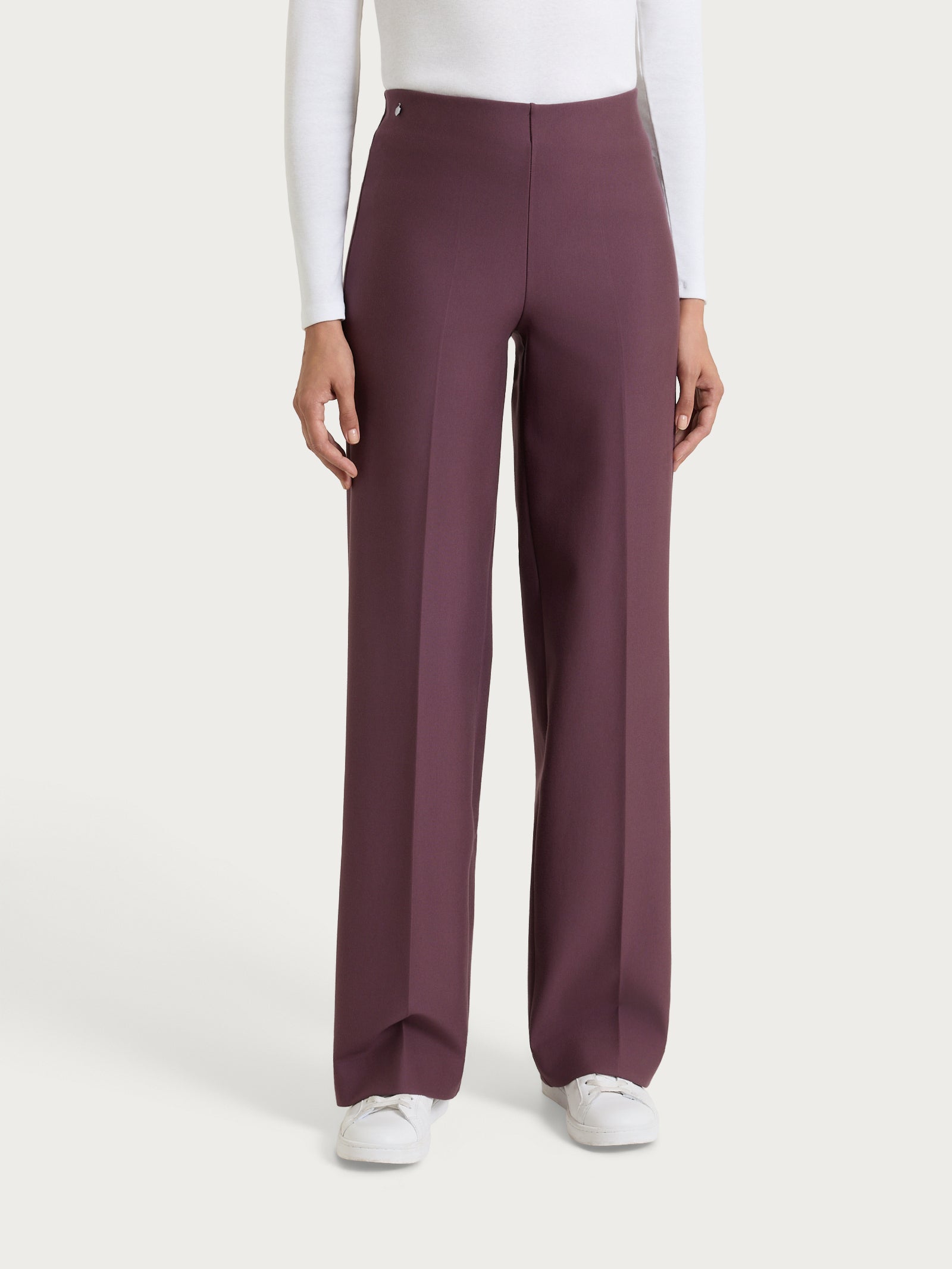 Pantalone ampio in Compact Viola Donna - Ragno