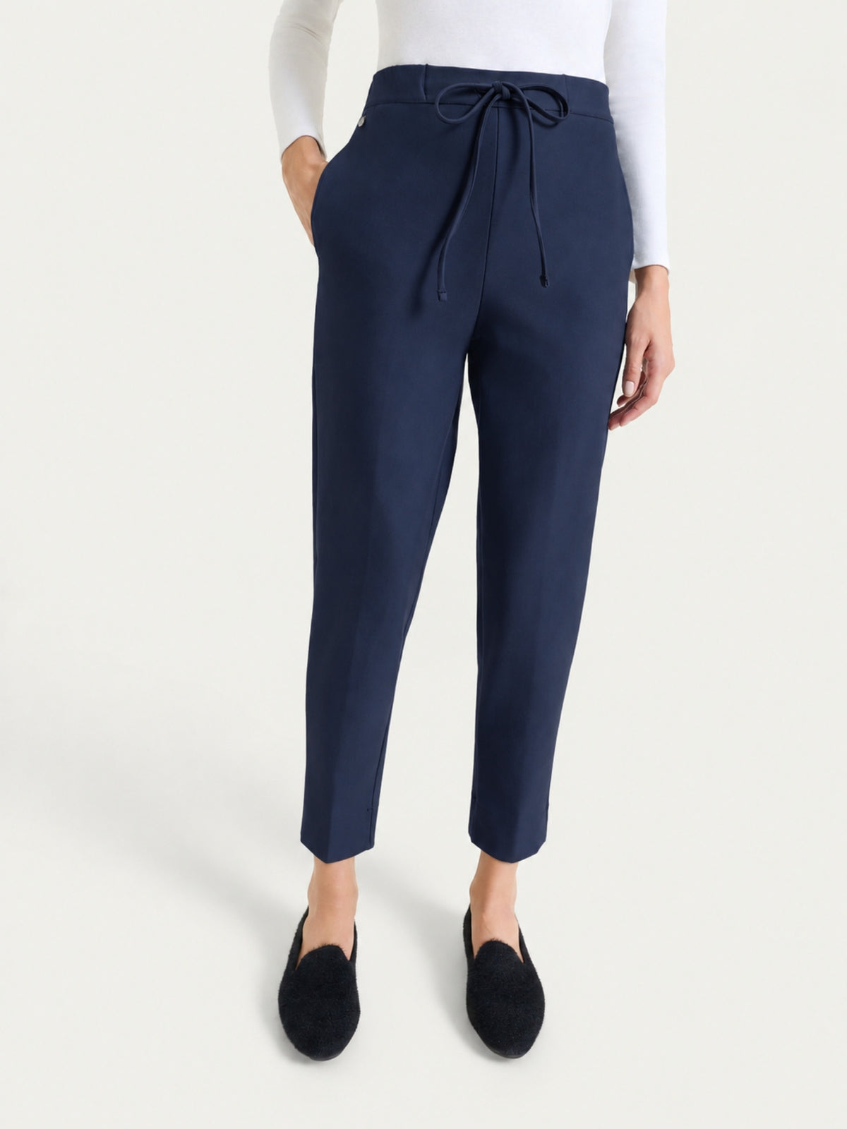 Women's Blue Compact Jogger Pants with Pockets - Ragno