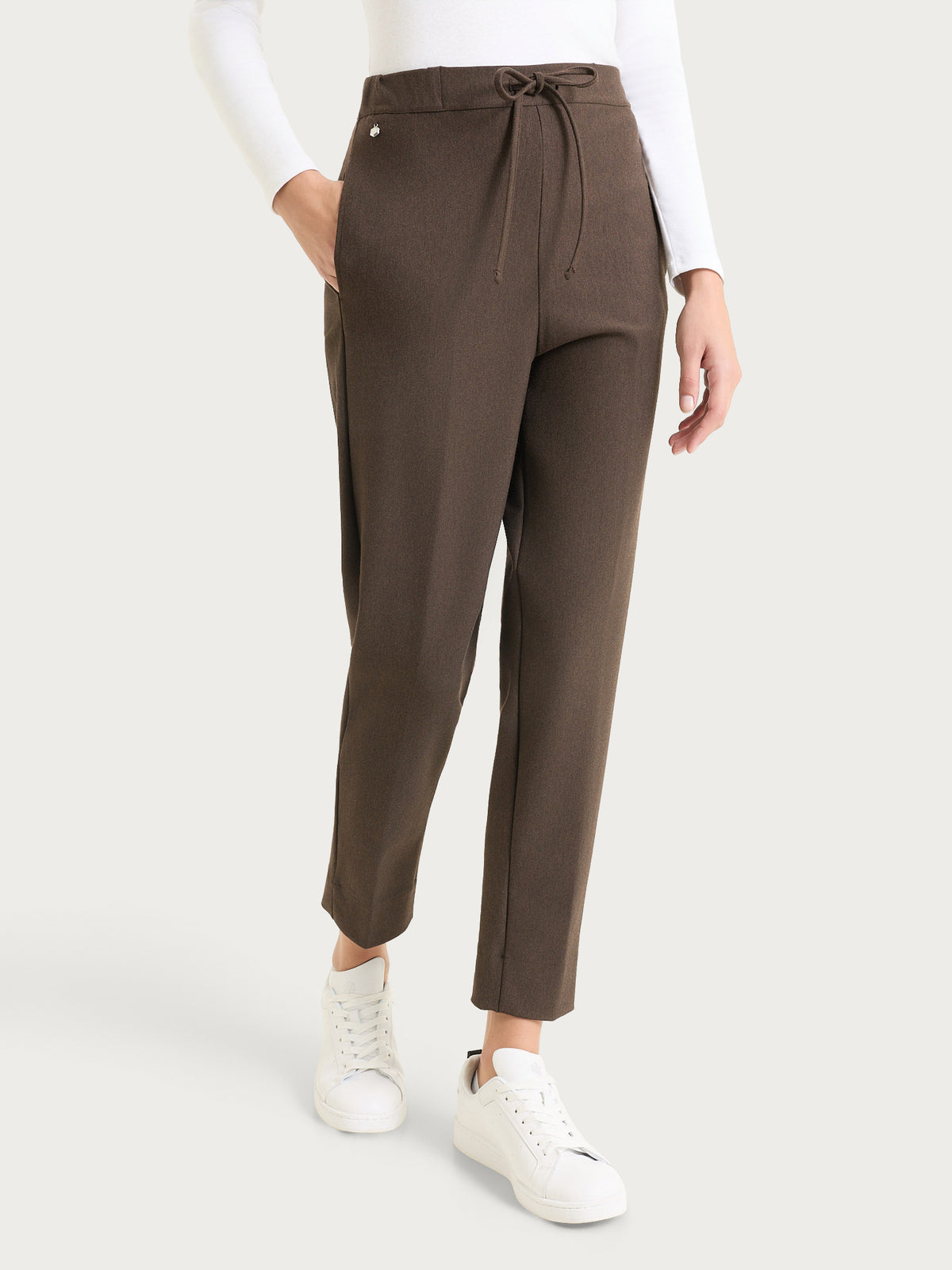 Jogginghose mit Taschen aus Compact, braun, für Damen – Ragno