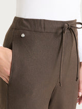 Pantalone jogger con tasche in Compact Marroni Donna - Ragno