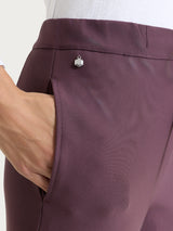 Pantalone jogger con tasche in Compact Viola Donna - Ragno