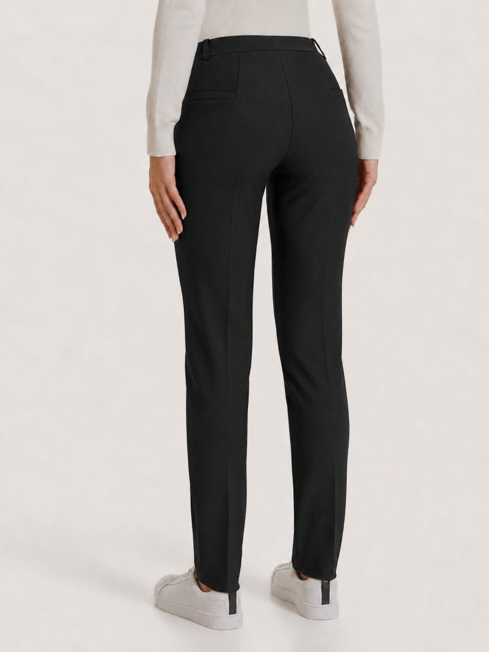 Pantalone a sigaretta con passanti in Compact Neri Donna - Ragno