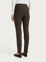 Pantalone a sigaretta con passanti in Compact Marroni Donna - Ragno