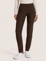 Pantalone a sigaretta con passanti in Compact Marroni Donna - Ragno