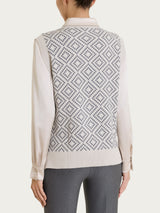 Maglia smanicata a rombi in Soft Wool Bianchi Donna - Ragno
