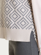 Maglia smanicata a rombi in Soft Wool Bianchi Donna - Ragno