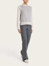 Maglia smanicata a rombi in Soft Wool Bianchi Donna - Ragno