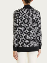 Cardigan aperto a rombi in Soft Wool Neri Donna - Ragno