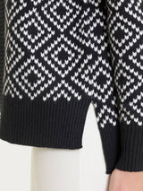 Cardigan aperto a rombi in Soft Wool Neri Donna - Ragno