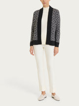 Cardigan aperto a rombi in Soft Wool Neri Donna - Ragno