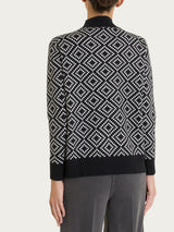 Lupetto a rombi in NaturalSoft Neri Donna - Ragno