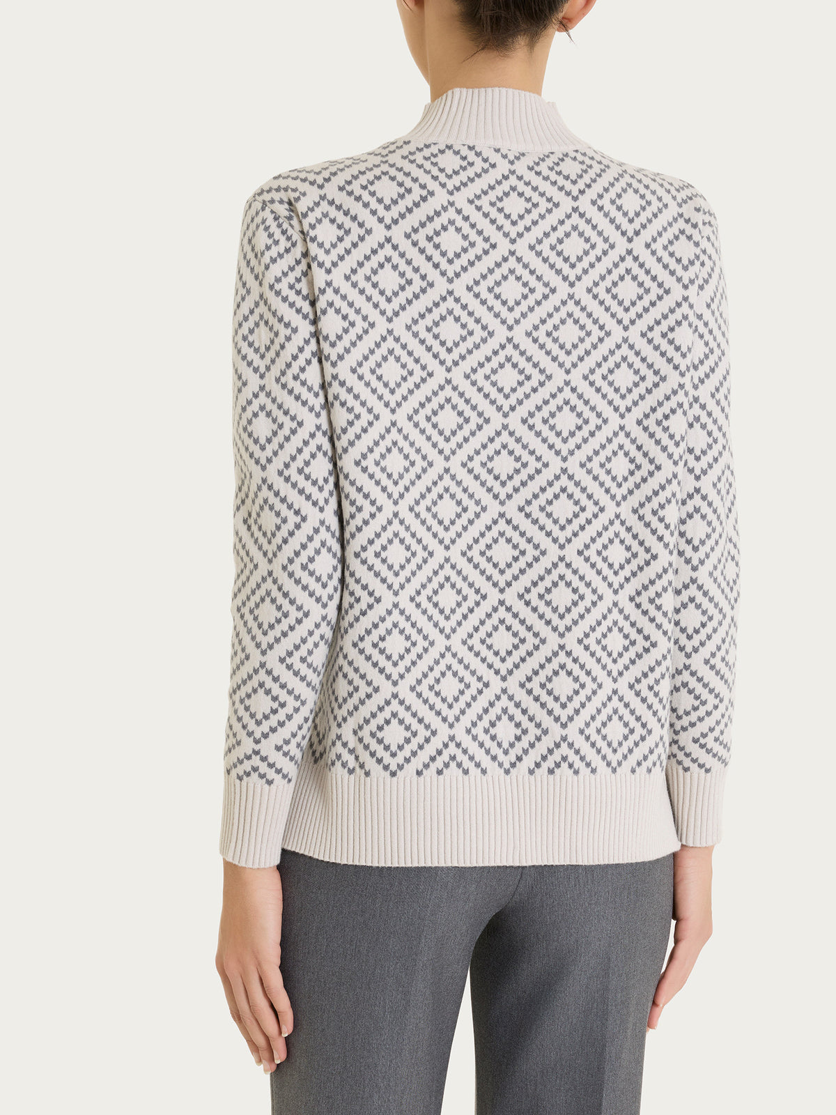 Lupetto a rombi in NaturalSoft Bianchi Donna - Ragno