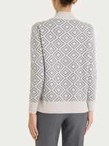 Lupetto a rombi in NaturalSoft Bianchi Donna - Ragno