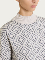 Lupetto a rombi in NaturalSoft Bianchi Donna - Ragno