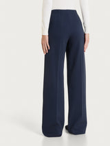 Pantalone ampio con tasche in Winter Twill Blu Donna - Ragno