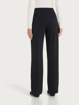 Pantalone dritto con tasche in Winter Twill Neri Donna - Ragno