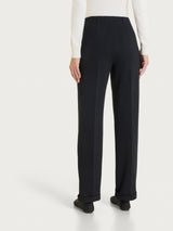 Pantalone dritto con tasche in Winter Twill Neri Donna - Ragno