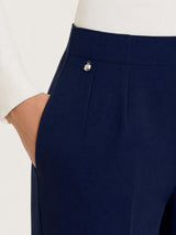 Pantalone dritto con tasche in Winter Twill Blu Donna - Ragno