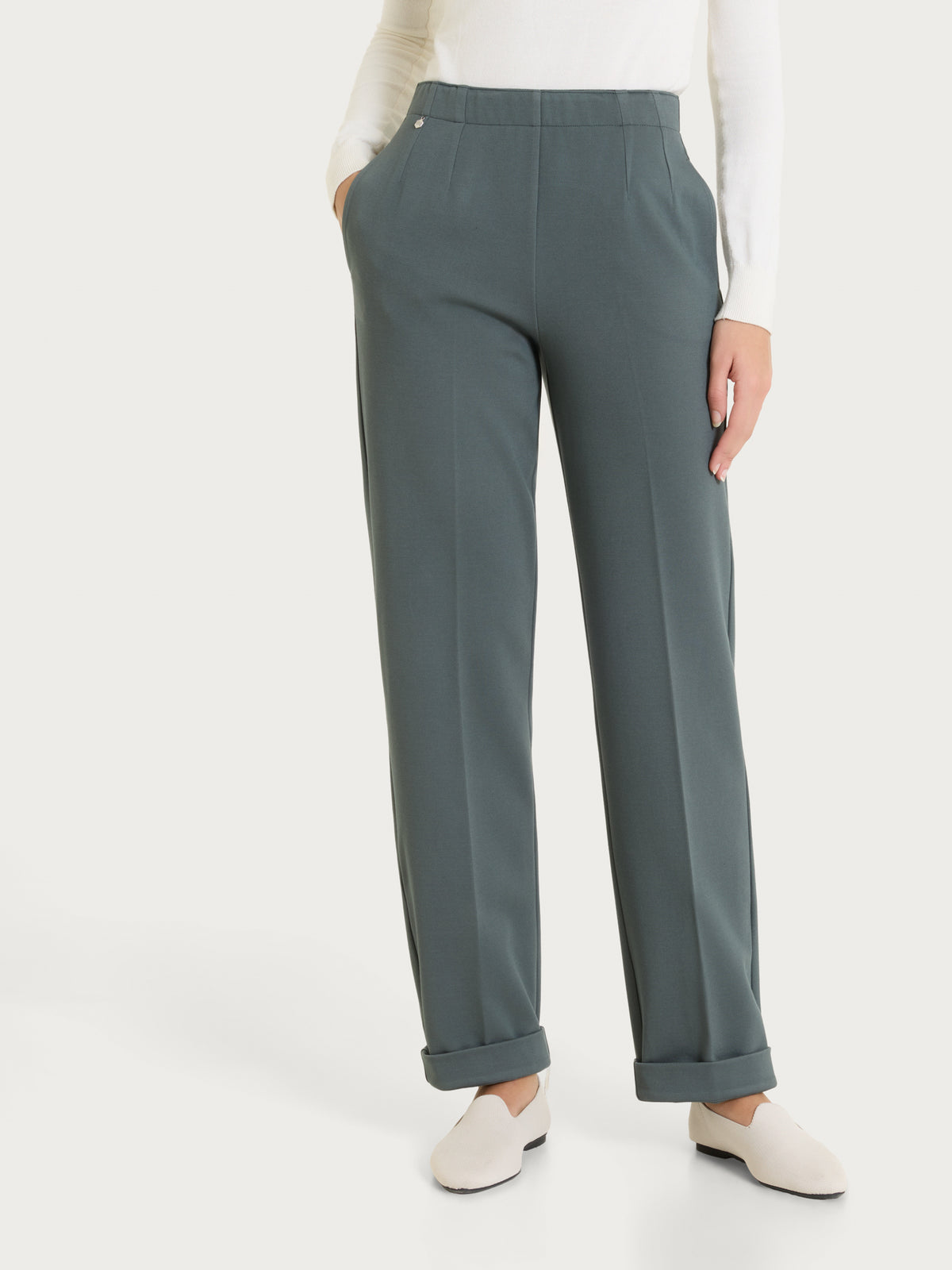 Pantalone dritto con tasche in Winter Twill Grigi Donna - Ragno