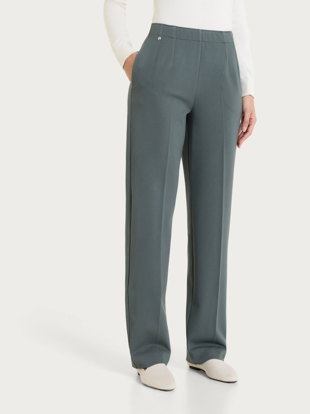 Pantalone dritto con tasche in Winter Twill Grigi Donna - Ragno
