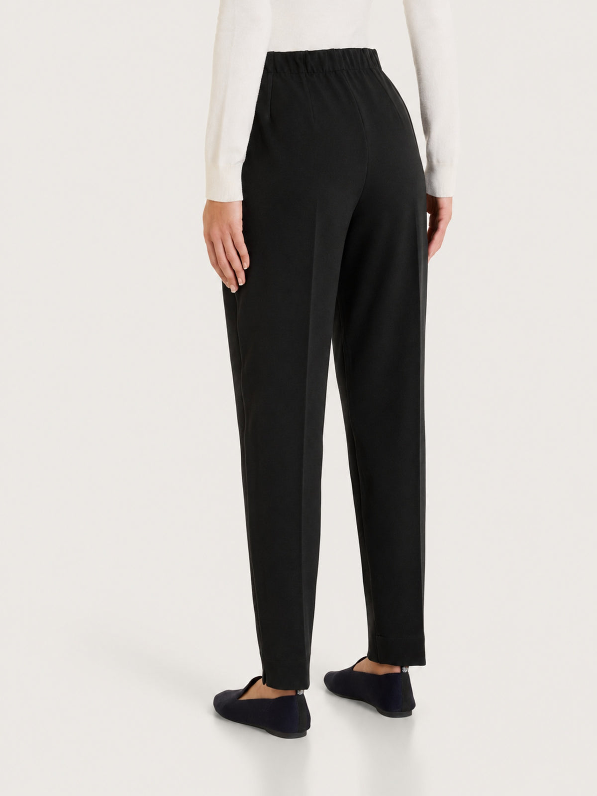 Women's Nero Winter Twill Cigarette Pants with Slits - Ragno