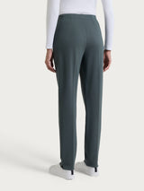 Women's Gray Winter Twill Cigarette Pants with Slits - Ragno
