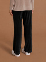 Pantalone ampio con tasche in Ciniglia Neri Donna - Ragno