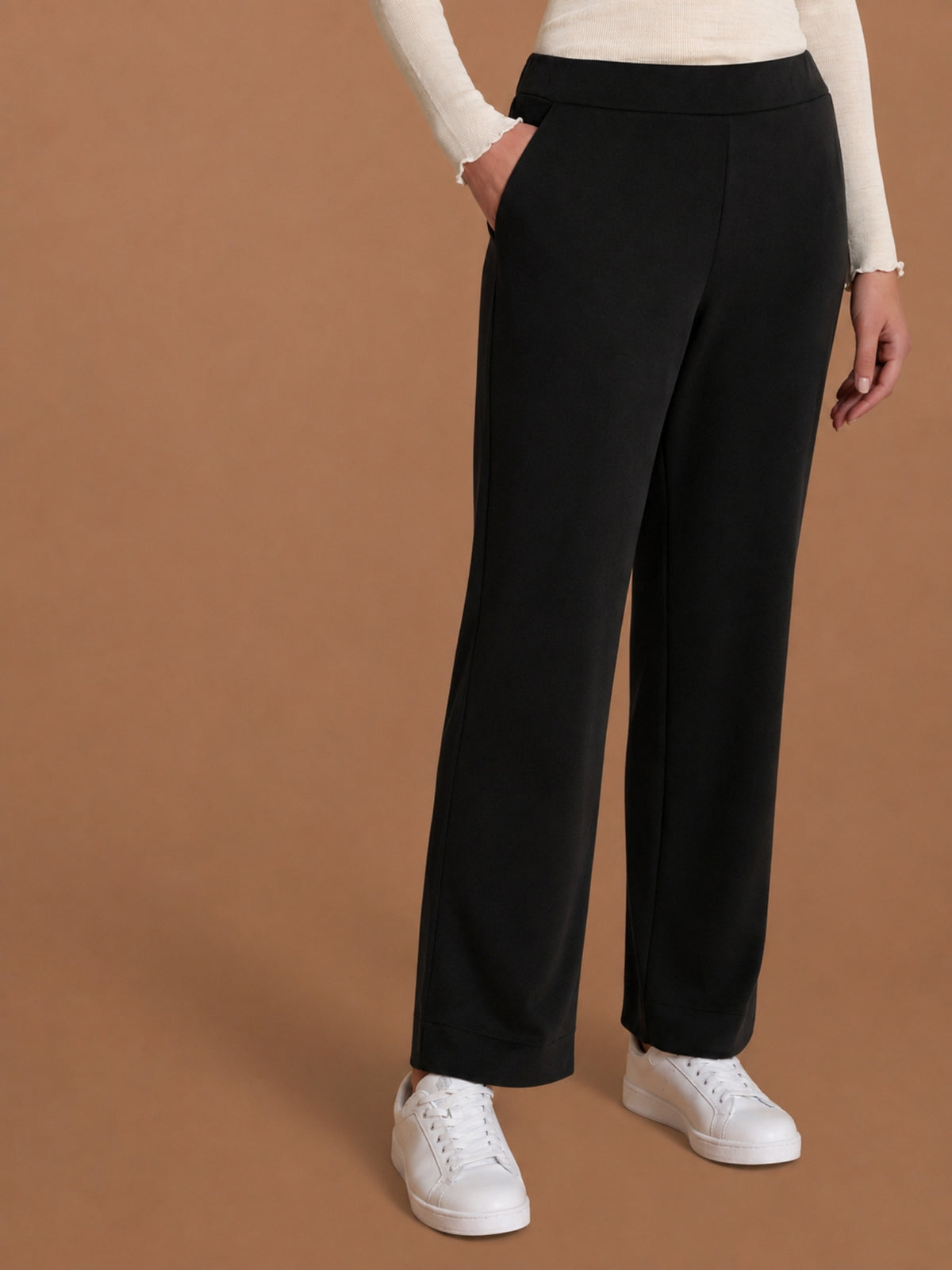 Pantalone wide con tasche in Ciniglia Neri Donna - Ragno