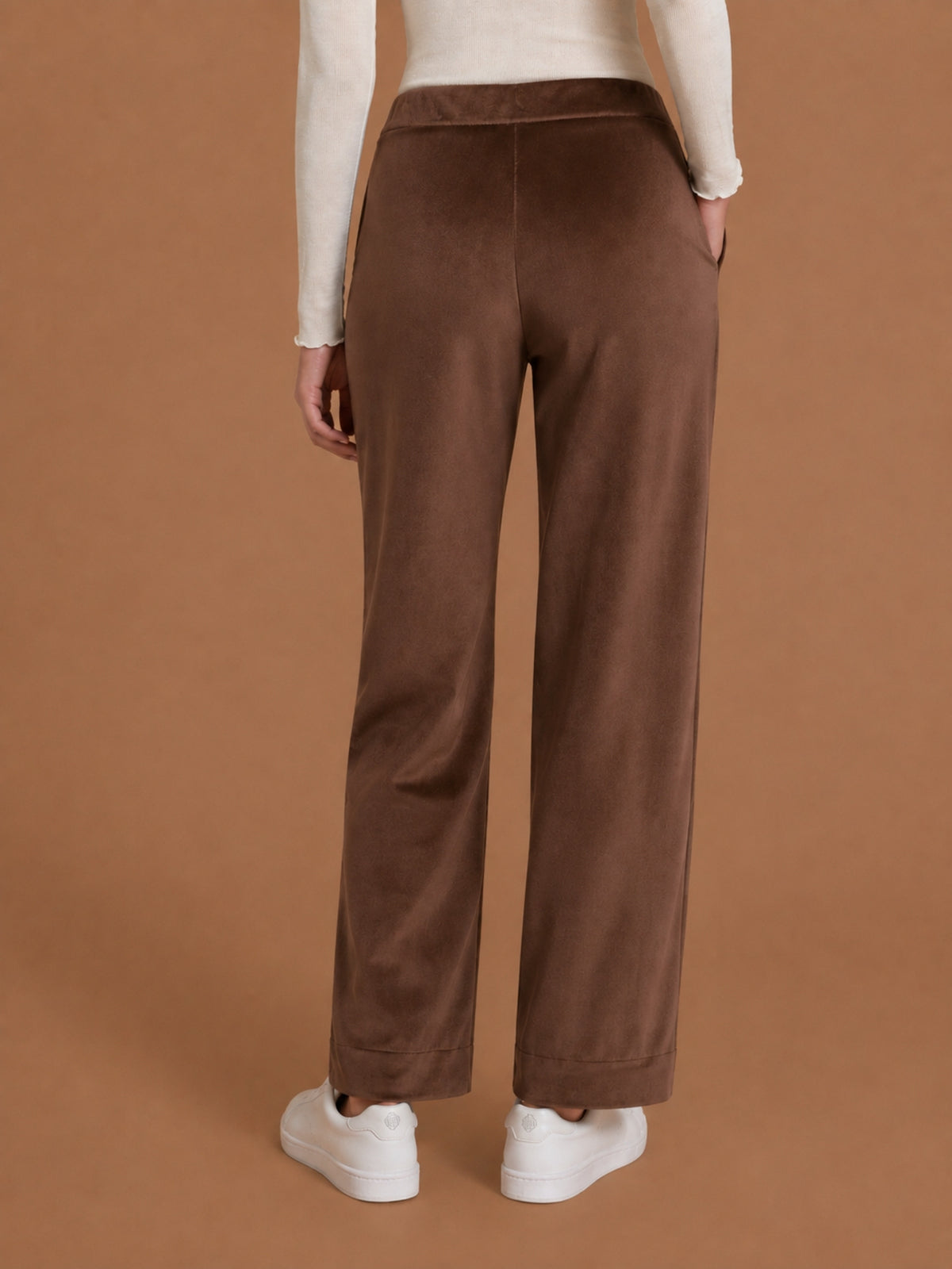 Pantalone wide con tasche in Ciniglia Marroni Donna - Ragno