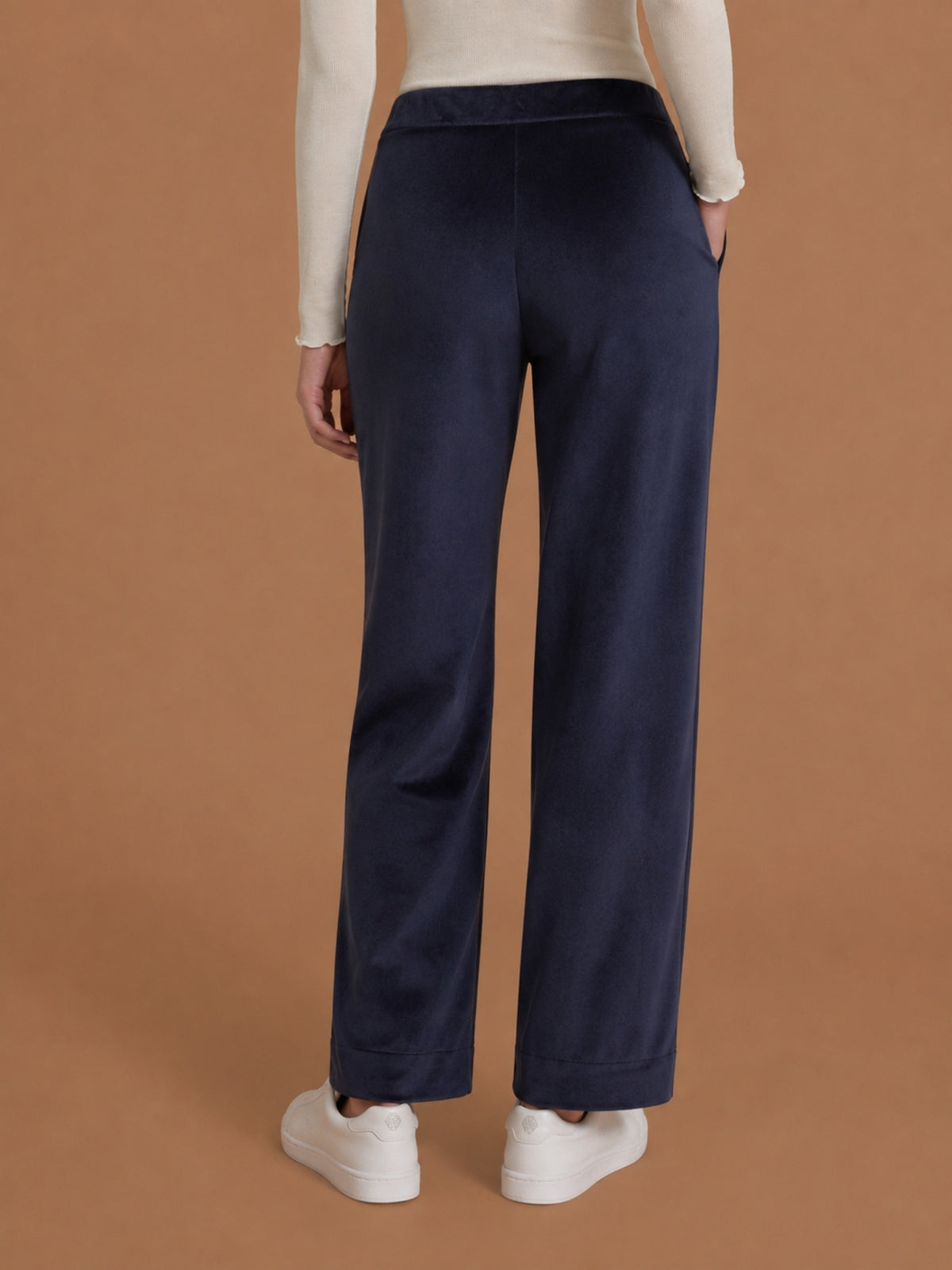 Pantalone wide con tasche in Ciniglia Blu Donna - Ragno