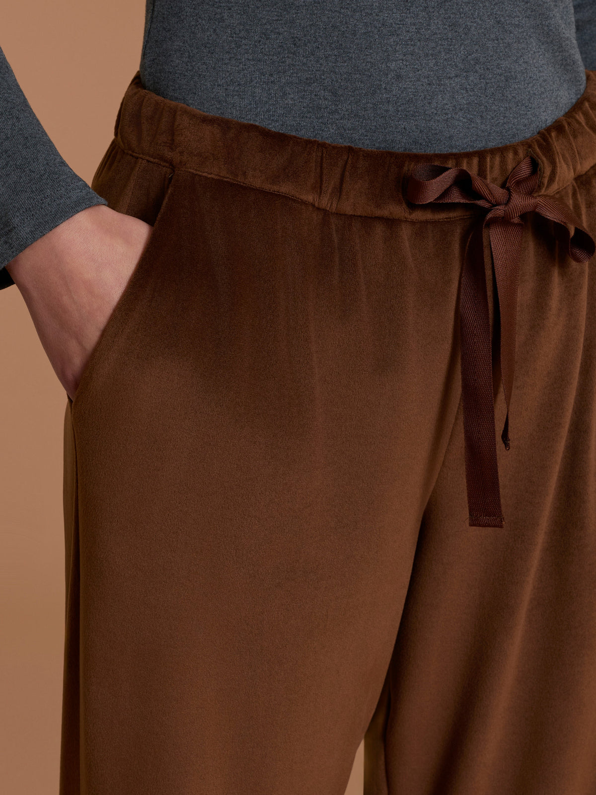 Pantalone Jogger con tasche in Ciniglia Marroni Donna - Ragno