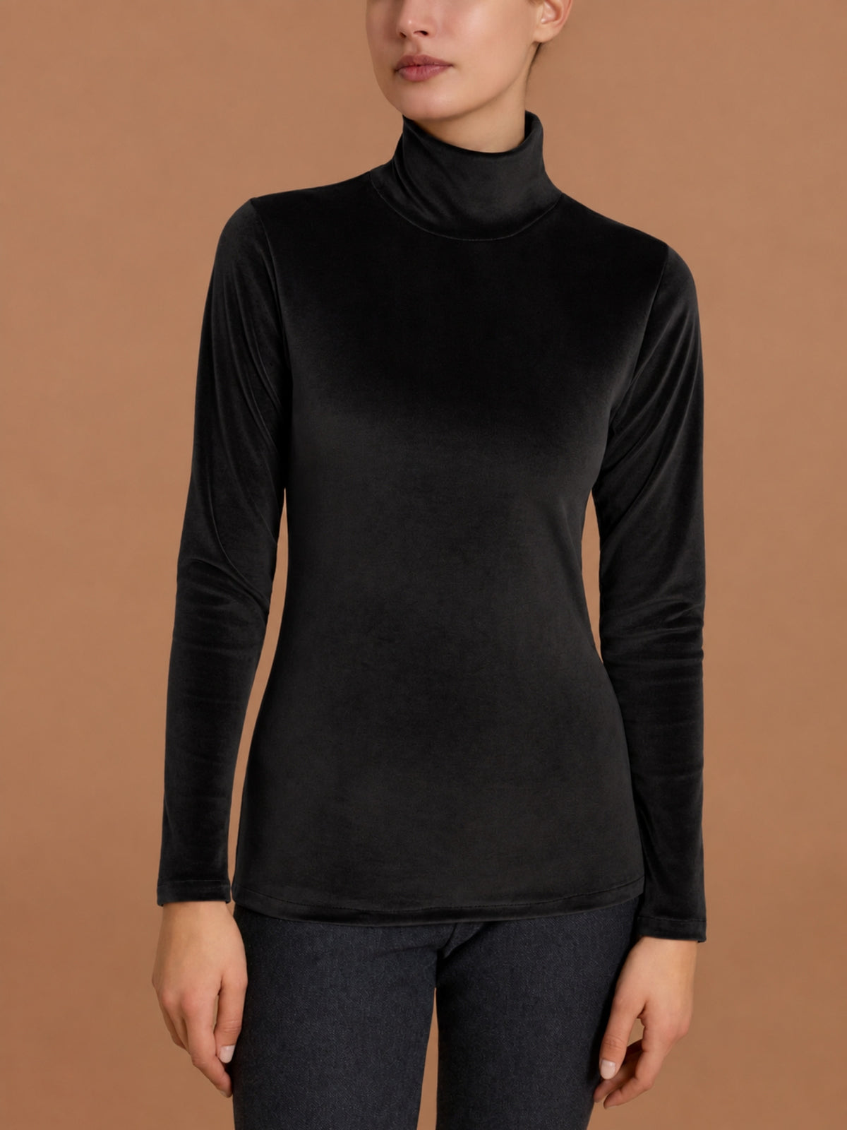 Lupetto skinny in Ciniglia Neri Donna - Ragno