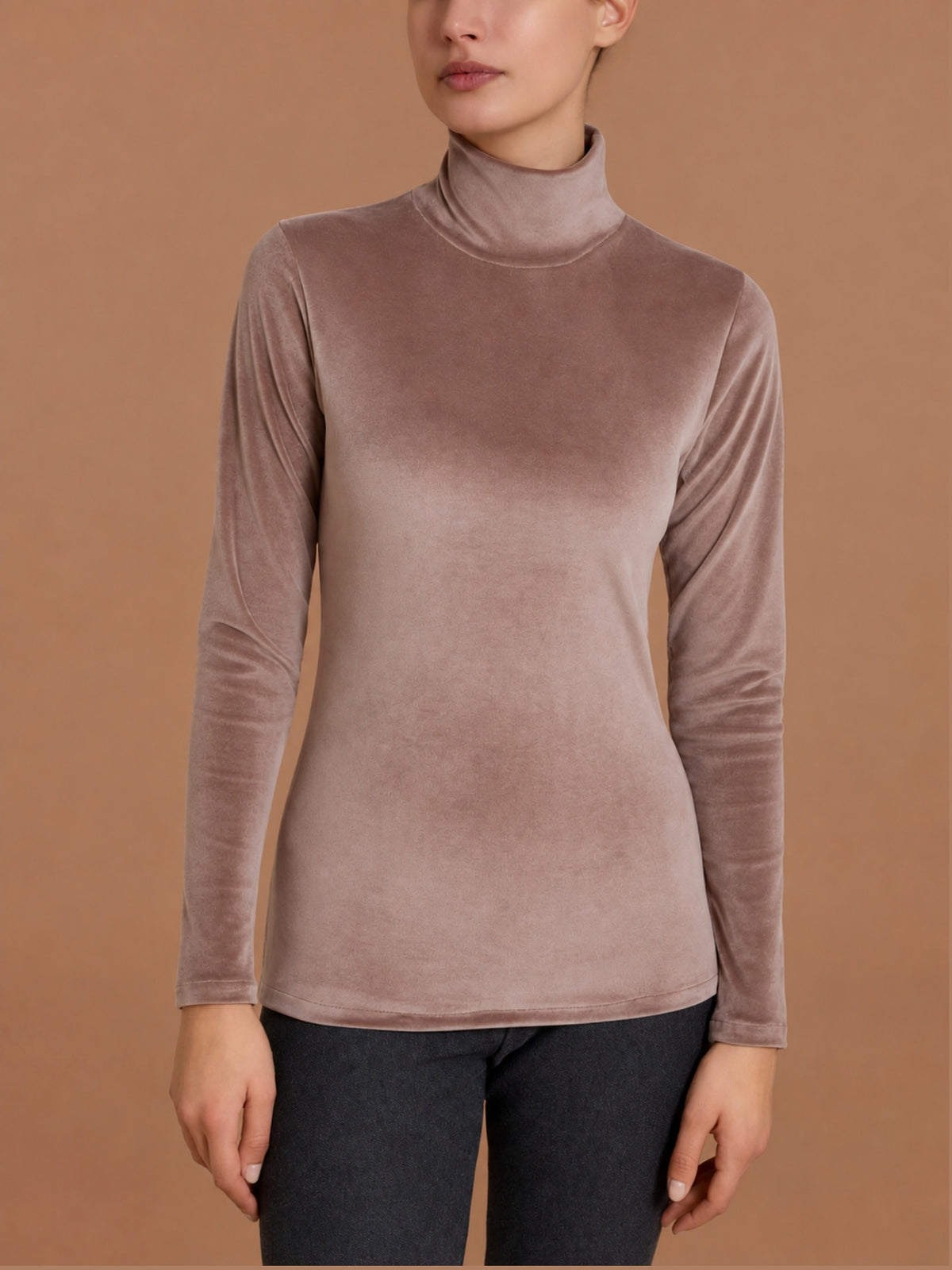 Lupetto skinny in Ciniglia Marroni Donna - Ragno