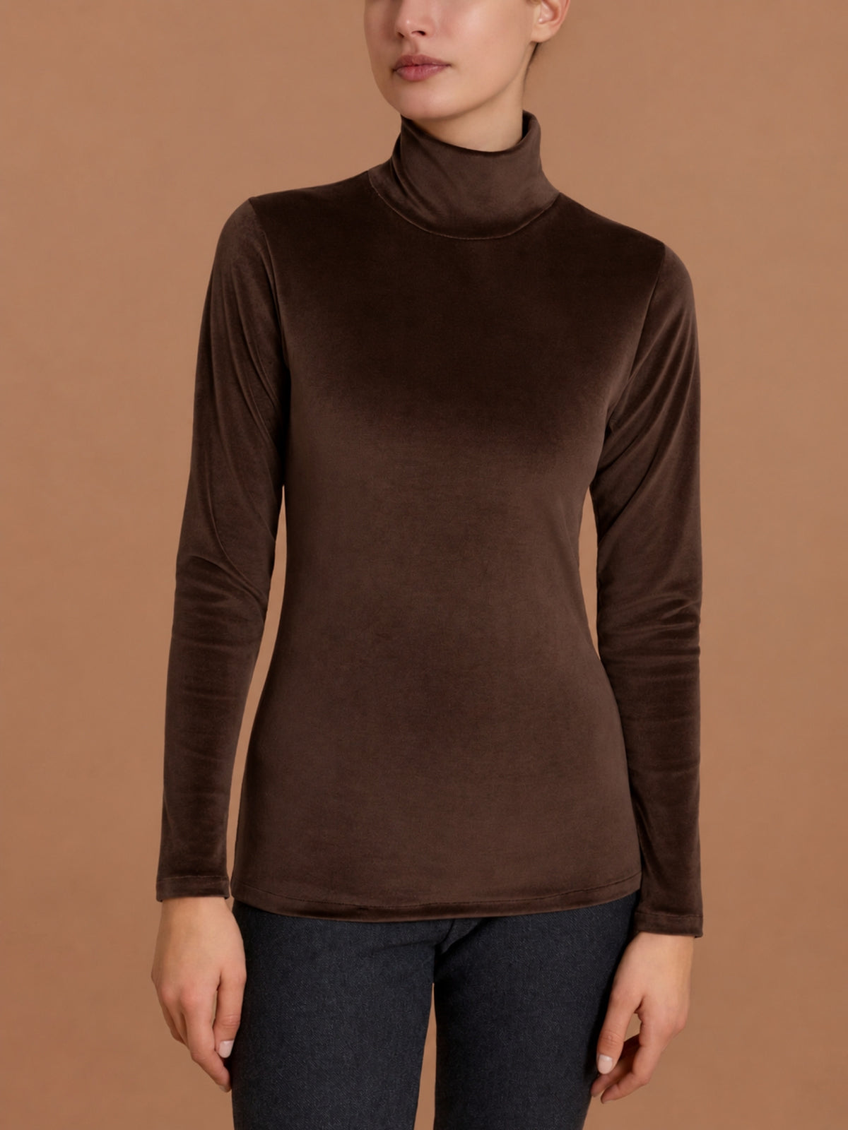 Lupetto skinny in Ciniglia Marroni Donna - Ragno