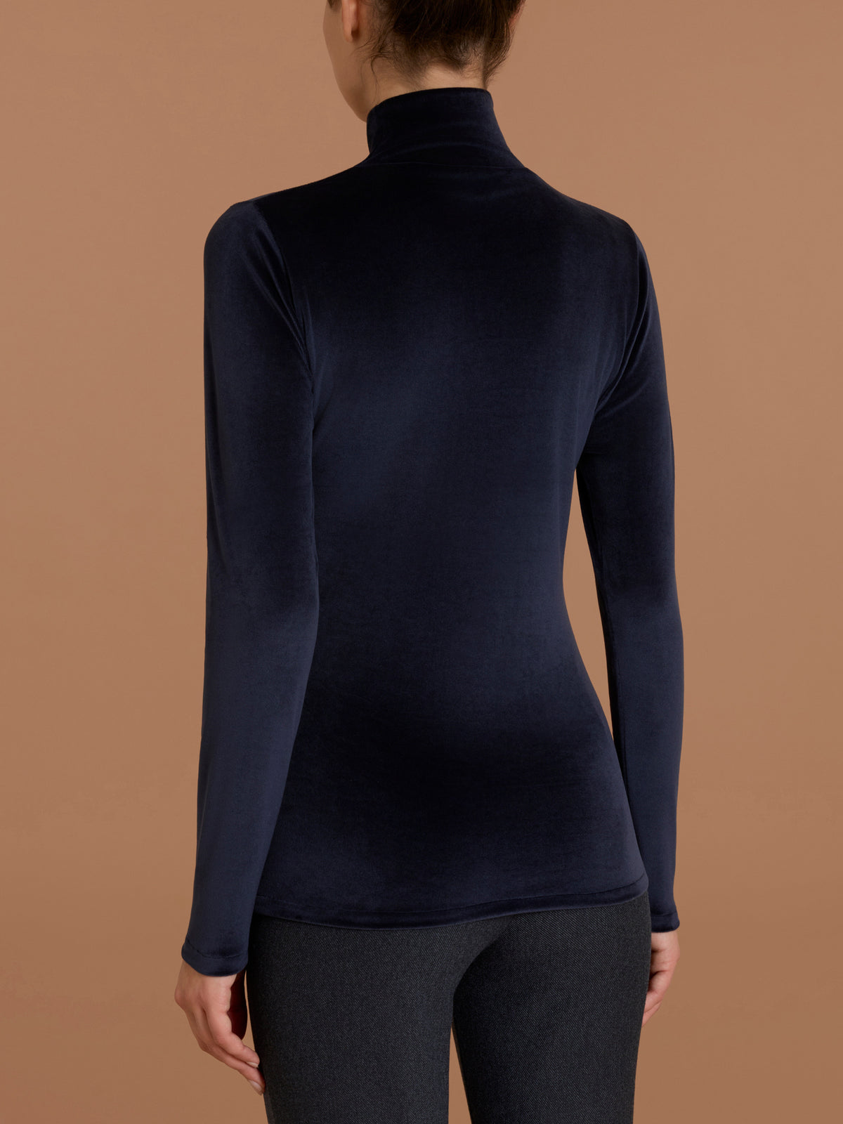 Lupetto skinny in Ciniglia Blu Donna - Ragno