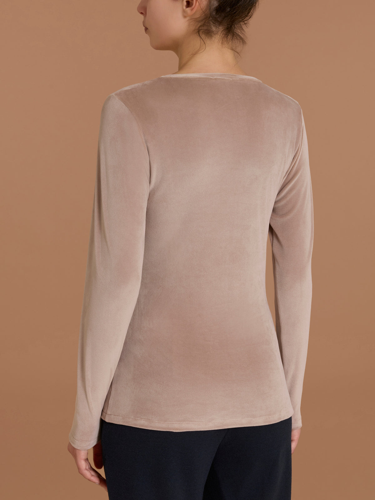 Maglia girocollo skinny in Ciniglia Marroni Donna - Ragno