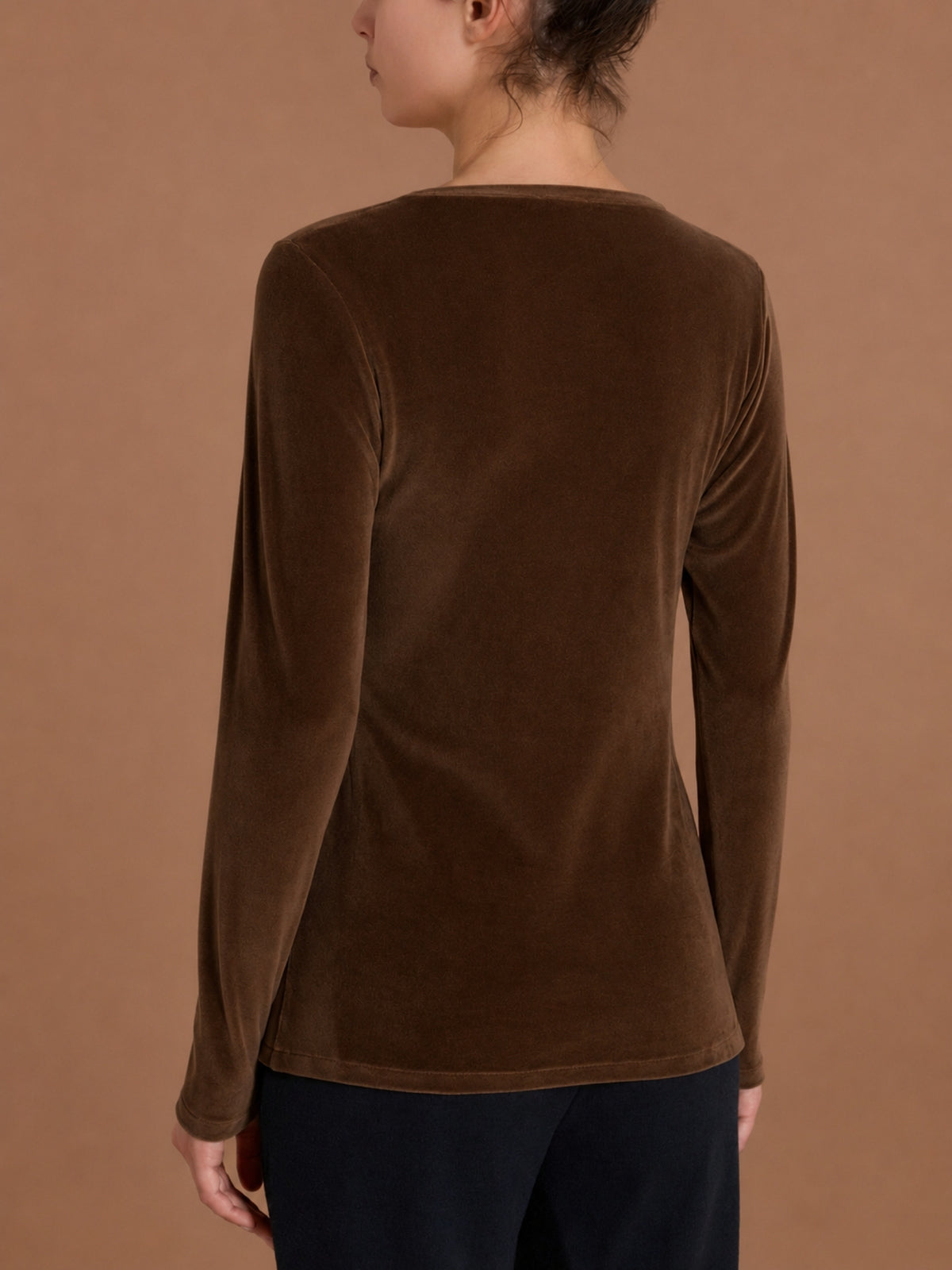 Maglia girocollo skinny in Ciniglia Marroni Donna - Ragno