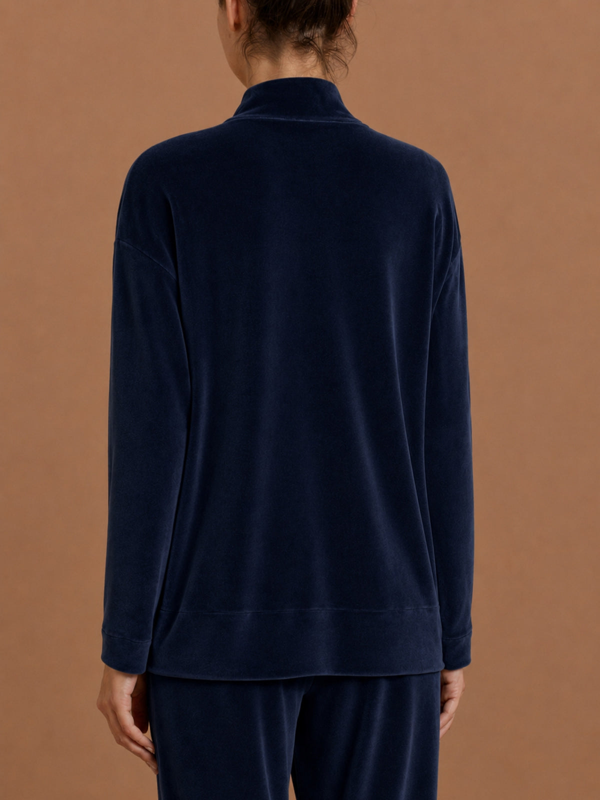 Giacchina con zip in Ciniglia Blu Donna - Ragno