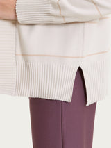 Cardigan aperto con righe lurex in NaturalSoft Bianchi Donna - Ragno