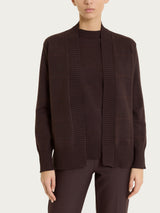 Cardigan aperto con righe lurex in NaturalSoft Marroni Donna - Ragno