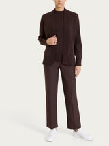 Cardigan aperto con righe lurex in NaturalSoft Marroni Donna - Ragno