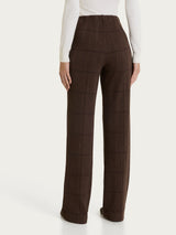 Pantalone ampio con check pattern in Jacquard Marroni Donna - Ragno