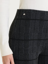 Pantalone dritto con check pattern in Jacquard Neri Donna - Ragno