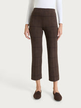 Pantalone dritto con check pattern in Jacquard Marroni Donna - Ragno