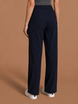 Pantalone ampio con tasche in Scuba Soft Touch Blu Donna - Ragno