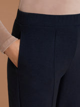 Pantalone dritto con tasche in Scuba Soft Touch Blu Donna - Ragno