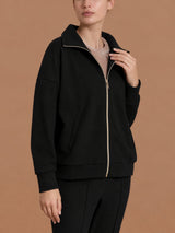 Giacchina con zip in Scuba Soft Touch Neri Donna - Ragno