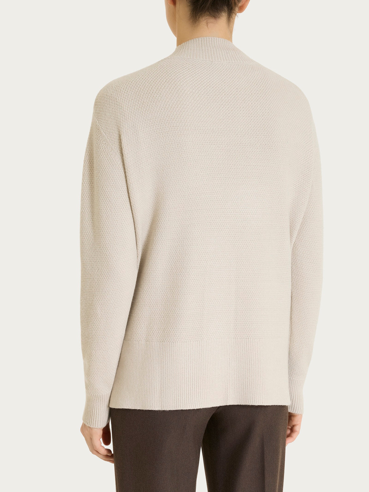 Cardigan con scollo a V e punto riso in Soft Wool Bianchi Donna - Ragno